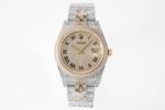 TW Factory Copy Rolex Datejust Swiss ETA3255 Watch Black Roman Marks Diamond Dial Watch